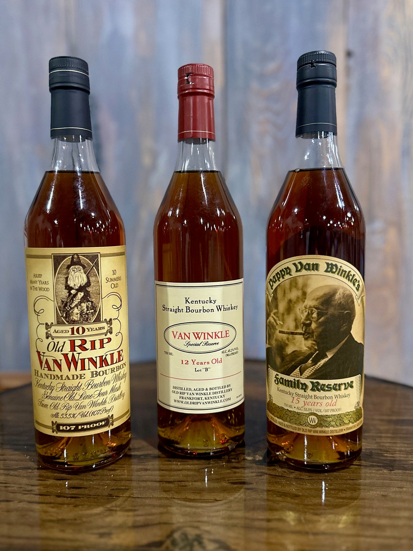 [PCC] Pappy Van Winkle 10, 12,15 year Collection